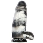 Black and White PVC Realistic Dildo 07 - Image 6