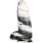 Black and White PVC Realistic Dildo 07 - Image 10