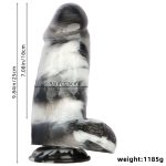 Black and White PVC Realistic Dildo 07 - Image 2