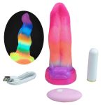 Luminous Silicone Dildo -Vibration Tongue - Image 6