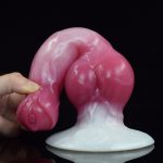 White Base Peach Silica Gel Dildo - 08 - Image 3