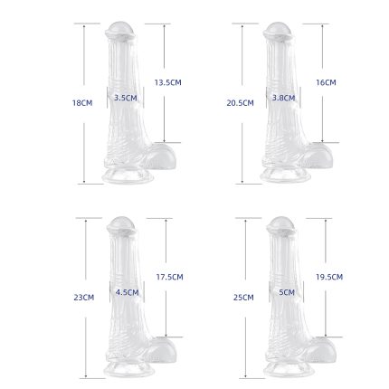 Clear Horse Dildos with Suction Cup