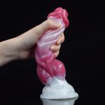White Base Peach Silica Gel Dildo - 12 - Image 2