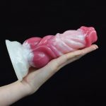 White Base Peach Silica Gel Dildo - 12 - Image 3