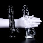 Clear Realistic Dildo with Balls 9.2 Inch - Image 4
