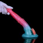 Alien Beast Cyan Rainbow 9.3" Dildo - A - Image 9