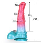 Alien Beast Cyan Rainbow 9.3" Dildo - B - Image 13