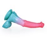 Alien Beast Cyan Rainbow 9.7" Dildo - C