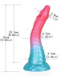 Alien Beast Cyan Rainbow 9.8" Dildo - E - Image 13
