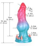 Alien Beast Cyan Rainbow 7.3" Dildo - G - Image 14
