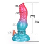 Alien Beast Cyan Rainbow 7.7" Dildo - J - Image 14