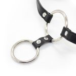 Bondage Boutique Double Ring Steel Cock Ring With Strap - Image 3