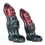 Monster Silicone Cock Sleeve in Claret - Image 11