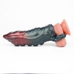 Monster Silicone Cock Sleeve in Claret - Image 15