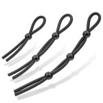 Black Adjustable Penis Tie Ring - Image 6