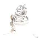 Plum Steel 2.4" Cock Cage With Flexible Cum Thru Plug - Image 7