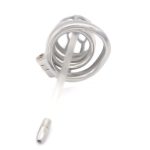 Plum Steel 2.4" Cock Cage With Flexible Cum Thru Plug - Image 2