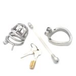 Plum Steel 2.4" Cock Cage With Flexible Cum Thru Plug - Image 5