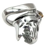 Tiger Head Bend Ring Steel Cock Cage - Image 3