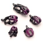 Black and Purple Cobra Chastity Cage - Image 2