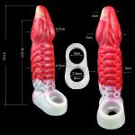 Hollow Penis Extension With Scrotum Ring - Red - Image 3