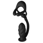 Silicone Vibrating Cock Ring with Thread Anal Vibrator - Image 6