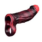 Crimson Silicone Vibrating Penis Extender