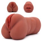 Double Hole Mouth & Pussy Stroker - Brown - Image 6