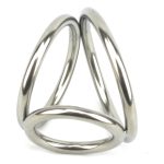 Triple Chrome Cock and Ball Ring - Image 3