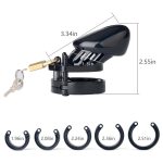 CB-6000S Short Male Chastity Cage - Balck - Image 5
