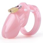 CB-6000S Short Male Chastity Cage - Pink - Image 6