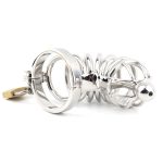Master Series Asylum 6 Stainless Steel Chastity Cage - Image 3