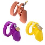Silicone CB6000s Chastity Devices In Brown/Purple/Yellow - Image 6
