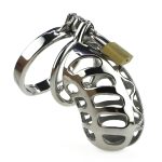 Male Chastity Device Lock Stainless Steel Cock Cage - Image 6