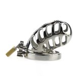 Male Chastity Device Lock Stainless Steel Cock Cage - Image 3