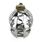 Male Chastity Device Lock Stainless Steel Cock Cage - Image 4