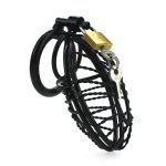Side Entrance Black Twist Chastity Cage - Image 6
