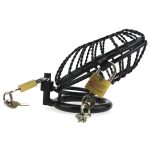 Side Entrance Black Twist Chastity Cage - Image 7