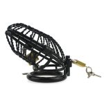Side Entrance Black Twist Chastity Cage - Image 4