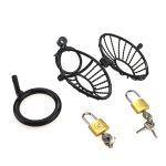 Side Entrance Black Twist Chastity Cage - Image 5