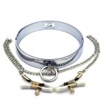 Chrome M Hole Collar with Nipple Clamps - Image 2