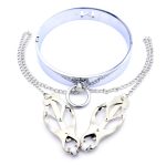 Chrome M Slave Collar With Japanese Clover Clamps - Image 5