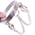 Chrome Slave Collar With Japanese Clover Clamps - Image 2