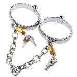 Unisex Luxury Dungeon Irons Cuffs With Chain - Image 2