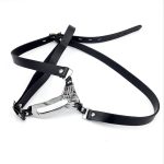 PU Leather Locking Chastity Belt