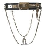 Y Stainless Steel Female Covert Palms Chastity Belt - Image 5