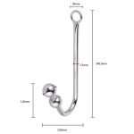 Double Ball Steel Anal Hook - Image 3