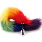 Colorful Fox Tail Steel Butt Plug - Image 2