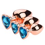 Rose Gold Anal Plug With Heart Diamond - Image 6