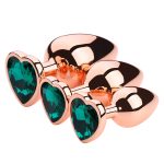 Rose Gold Anal Plug With Heart Diamond - Image 8